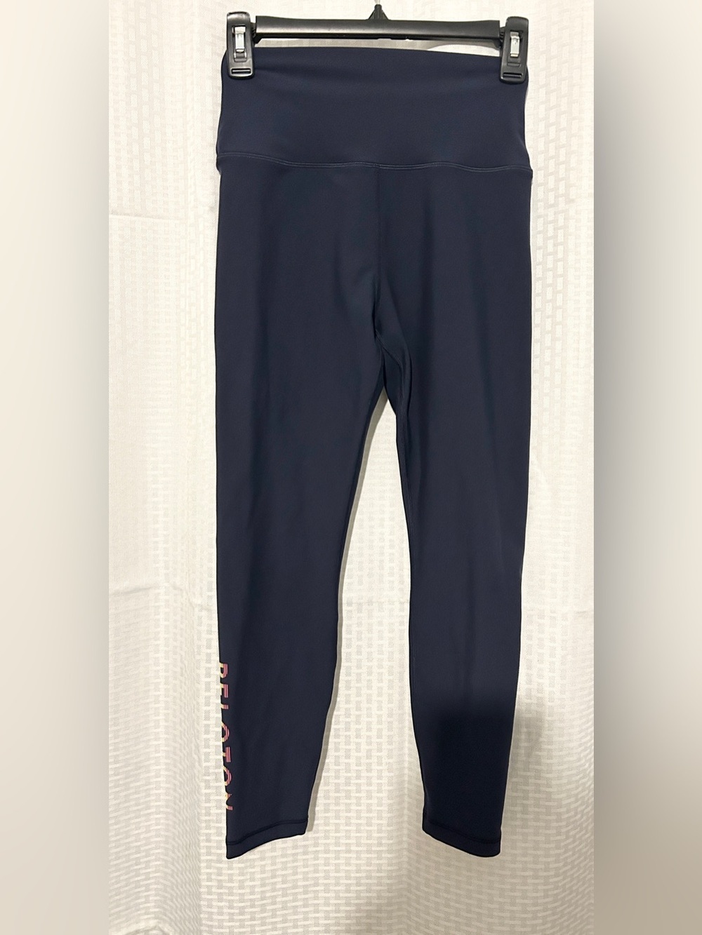 Peloton Navy High Rise Ombre Striped Logo Leggings M